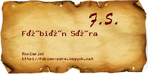 Fábián Sára névjegykártya