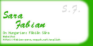 sara fabian business card