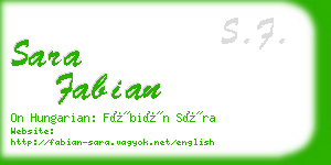 sara fabian business card